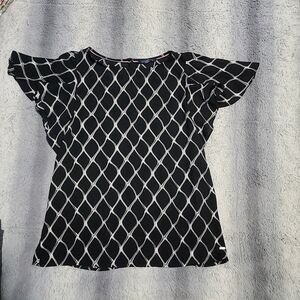 Black and white blouse